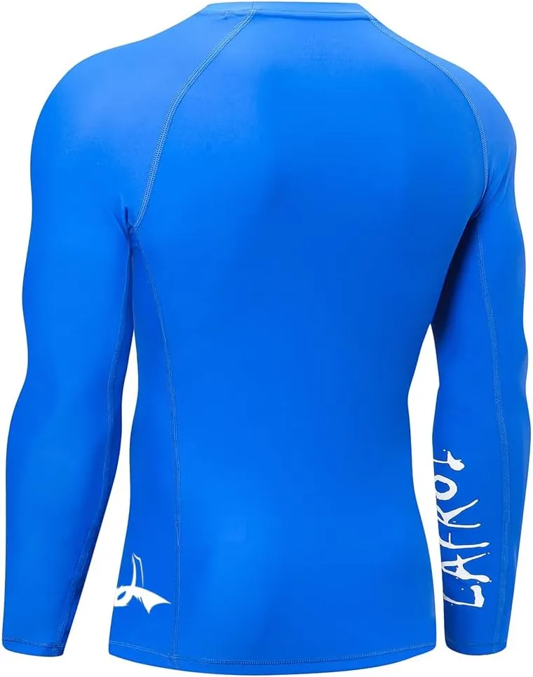 LAFROI Men's Long Sleeve UPF 50  Baselayer Skins Performance Fit Compression Rash Guard-CLYYB