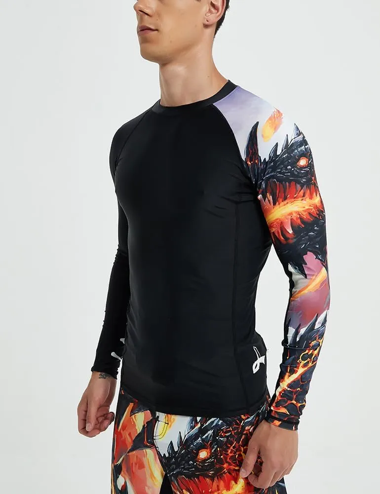 LAFROI Men's Long Sleeve UPF 50  Baselayer Skins Performance Fit Compression Rash Guard-CLYYB