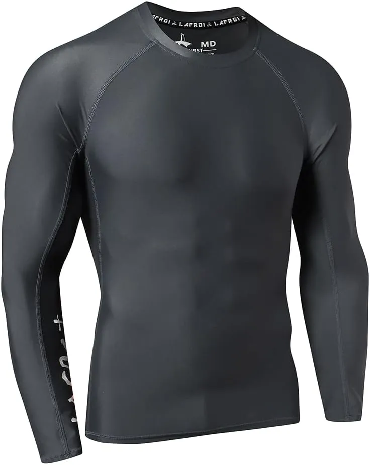 LAFROI Men's Long Sleeve UPF 50  Baselayer Skins Performance Fit Compression Rash Guard-CLYYB