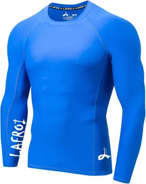 LAFROI Men's Long Sleeve UPF 50  Baselayer Skins Performance Fit Compression Rash Guard-CLYYB