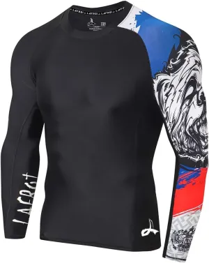 LAFROI Men's Long Sleeve UPF 50  Baselayer Skins Performance Fit Compression Rash Guard-CLYYB