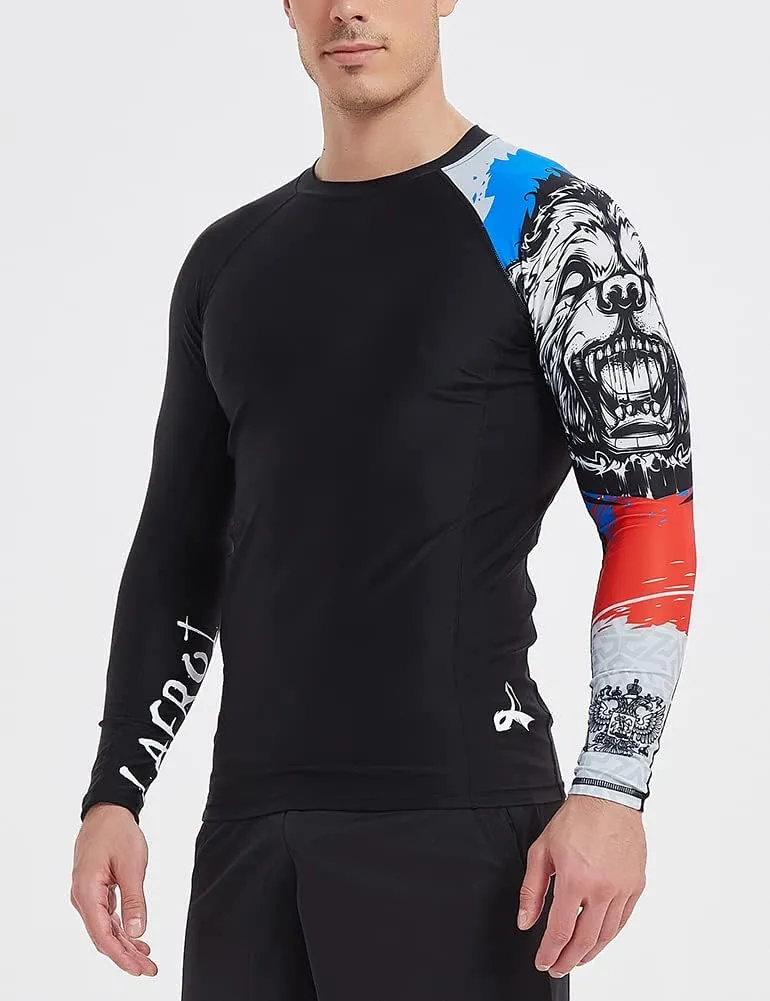 LAFROI Men's Long Sleeve UPF 50  Baselayer Skins Performance Fit Compression Rash Guard-CLYYB