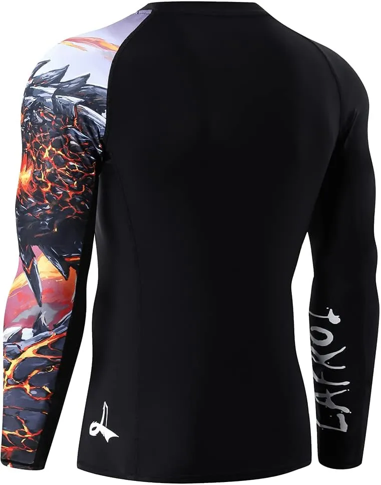 LAFROI Men's Long Sleeve UPF 50  Baselayer Skins Performance Fit Compression Rash Guard-CLYYB