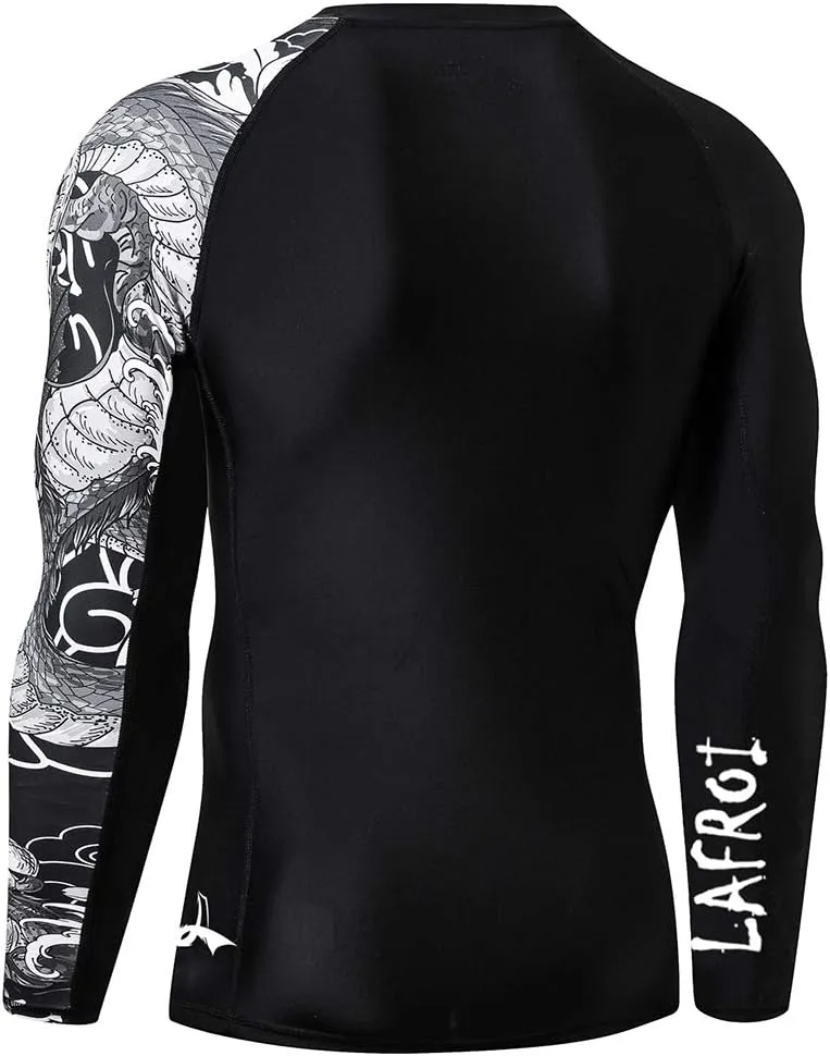 LAFROI Men's Long Sleeve UPF 50  Baselayer Skins Performance Fit Compression Rash Guard-CLYYB