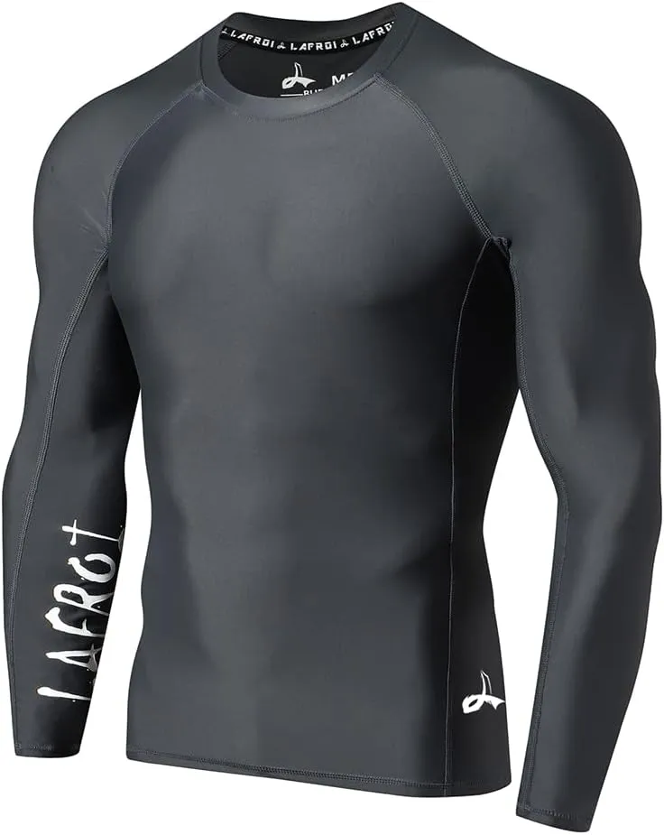 LAFROI Men's Long Sleeve UPF 50  Baselayer Skins Performance Fit Compression Rash Guard-CLYYB