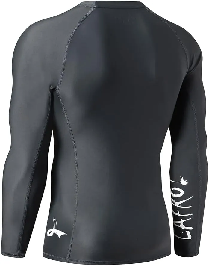 LAFROI Men's Long Sleeve UPF 50  Baselayer Skins Performance Fit Compression Rash Guard-CLYYB