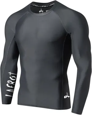 LAFROI Men's Long Sleeve UPF 50  Baselayer Skins Performance Fit Compression Rash Guard-CLYYB