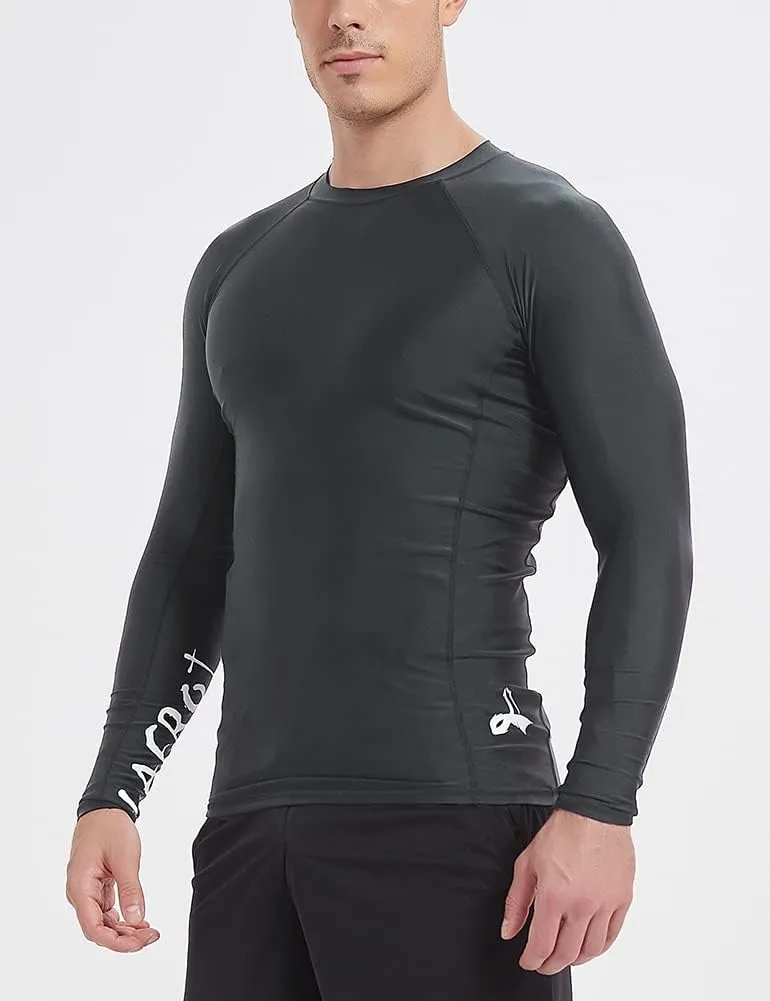 LAFROI Men's Long Sleeve UPF 50  Baselayer Skins Performance Fit Compression Rash Guard-CLYYB