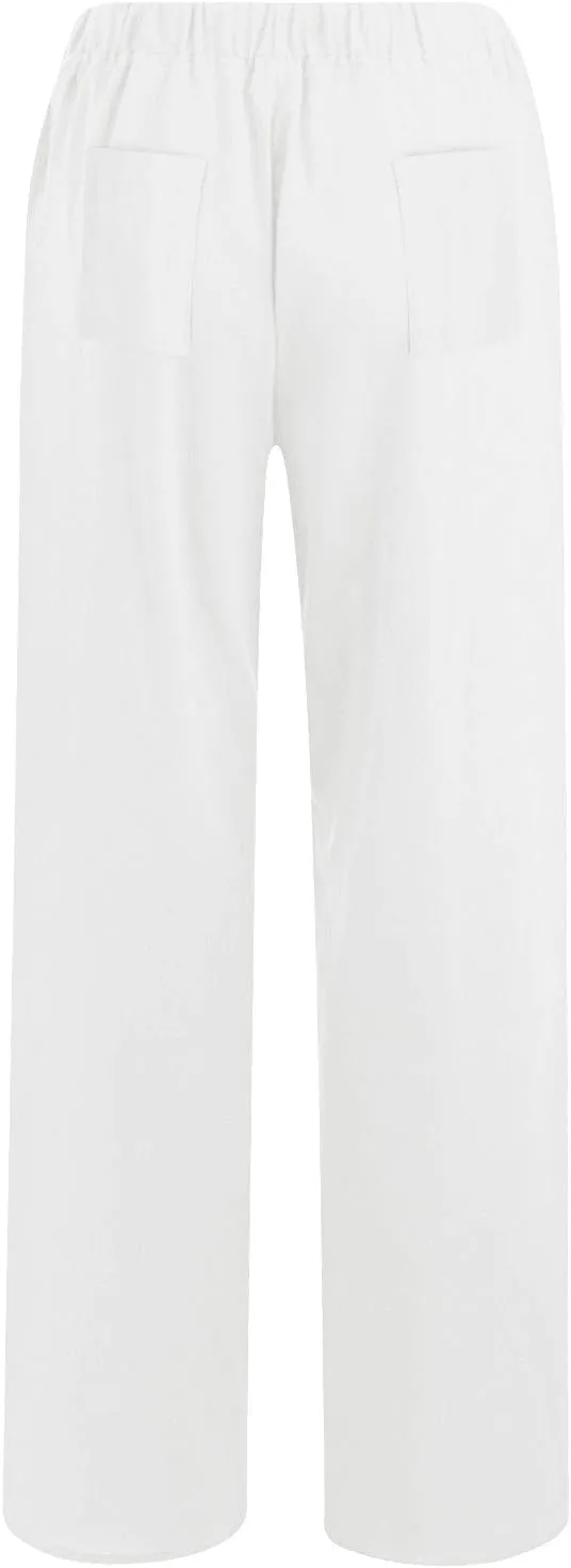 Linen Pants for Women Summer Elastic High Waisted Wide Leg Pants Loose Casual Palazzo Pant Beach Lounge Trousers