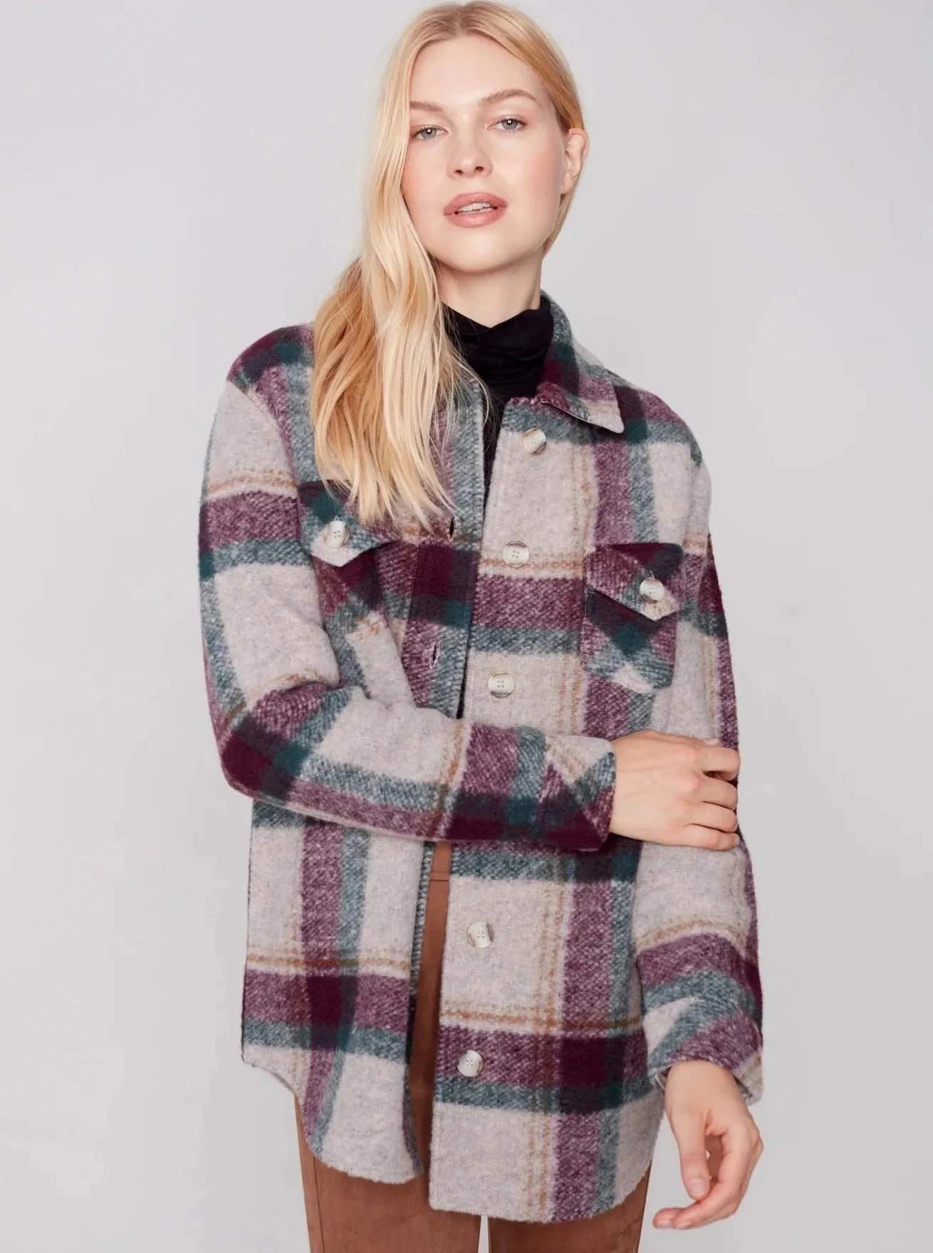 Long Sleeve Shirt Jacket With Pockets [Port-C6192]