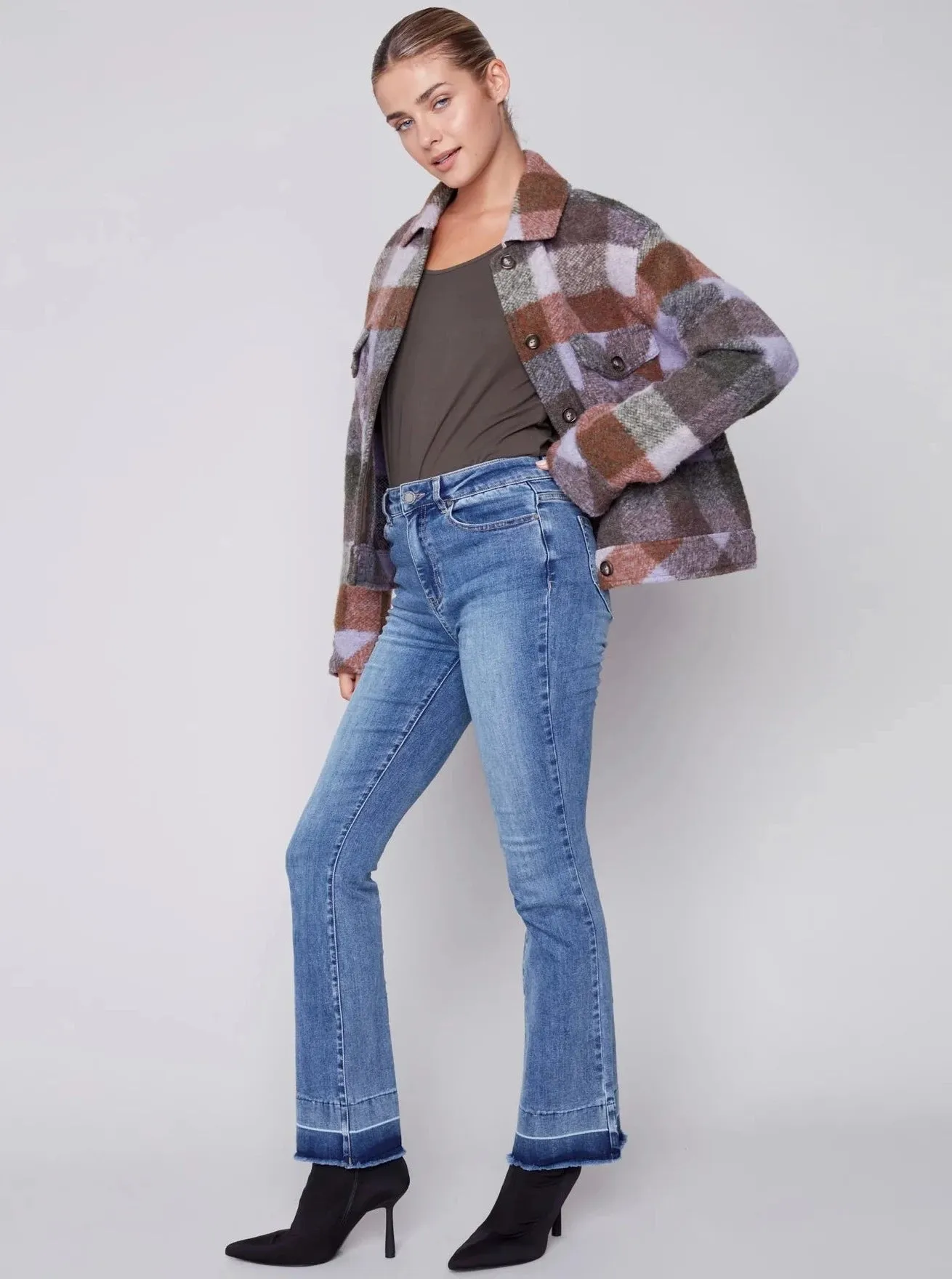 Long Sleeve Shorter Length Shirt Jacket [Spruce-C6210R]