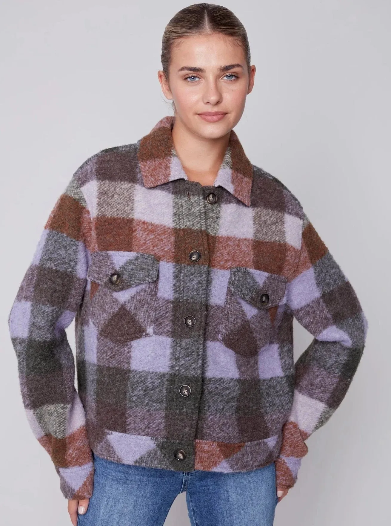 Long Sleeve Shorter Length Shirt Jacket [Spruce-C6210R]