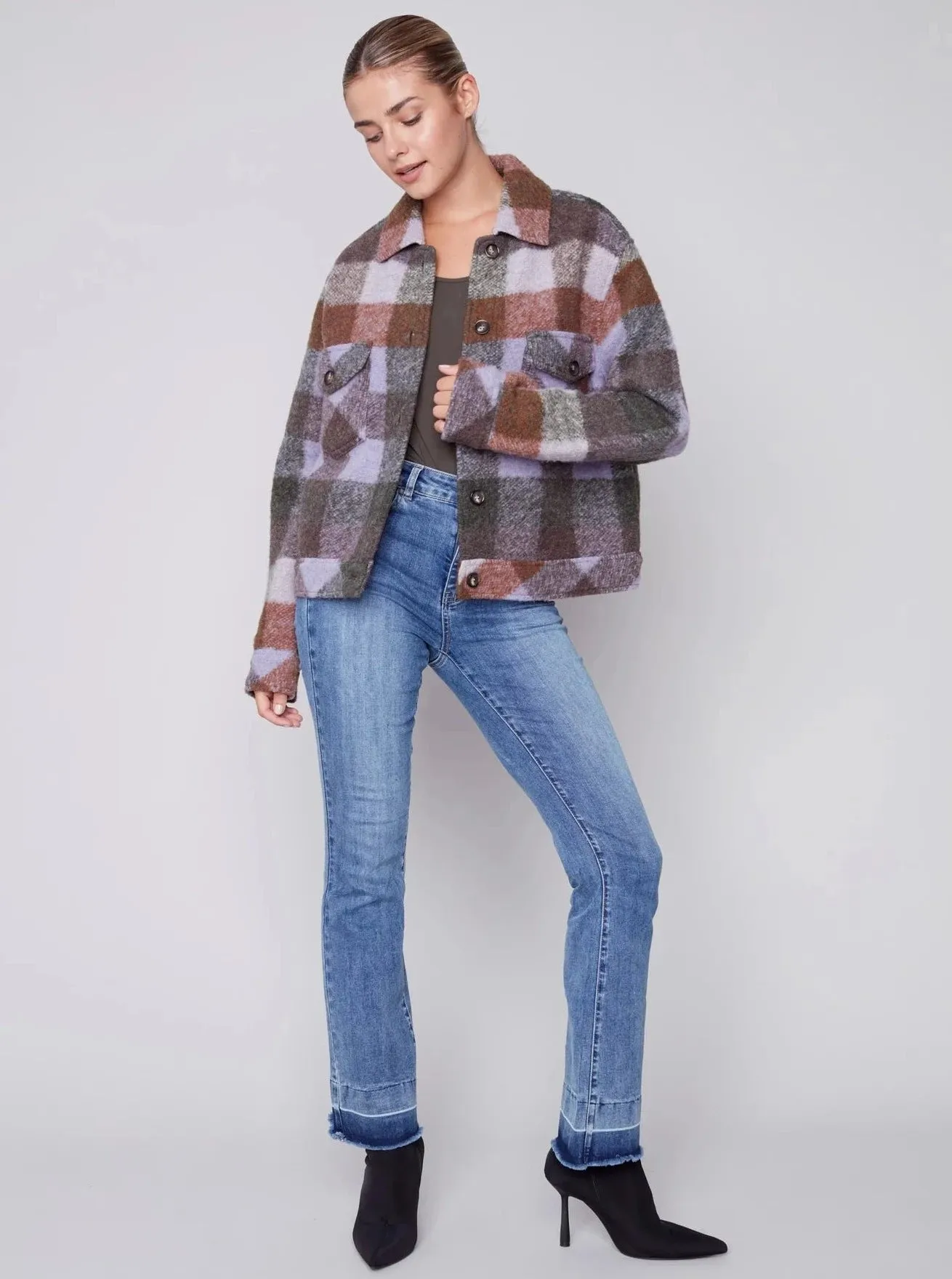 Long Sleeve Shorter Length Shirt Jacket [Spruce-C6210R]