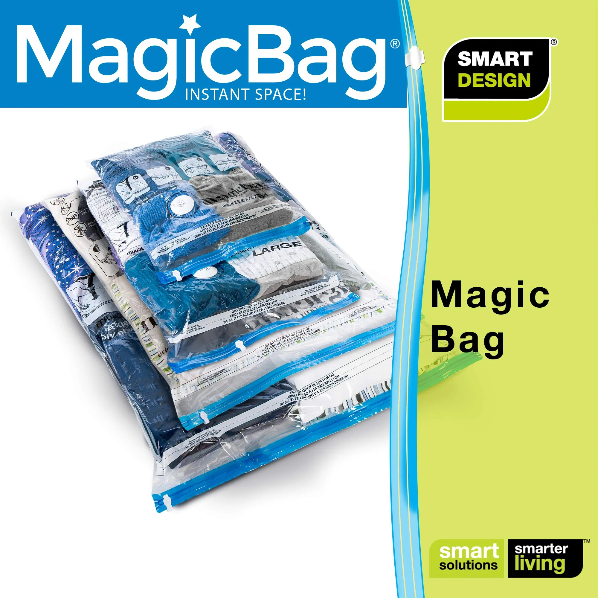 MagicBag Instant Space Saver Storage - Flat, Large - Heavy Duty