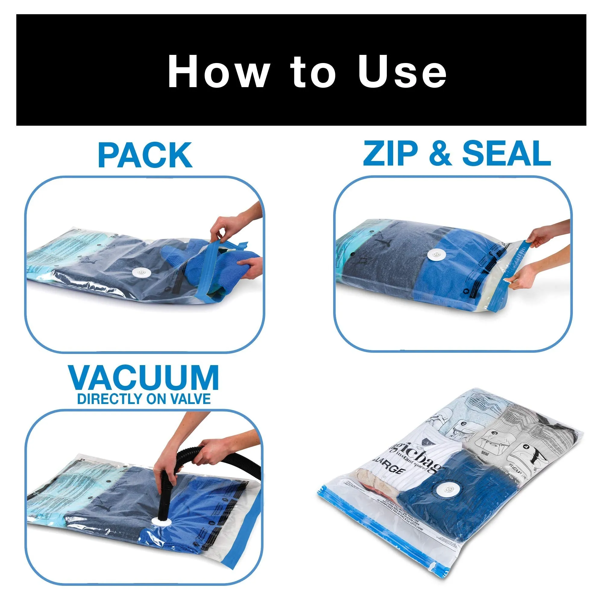 MagicBag Instant Space Saver Storage - Flat, Large - Heavy Duty