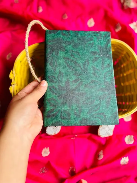 Matcha Green Upcycled Handloom Fabric Journal