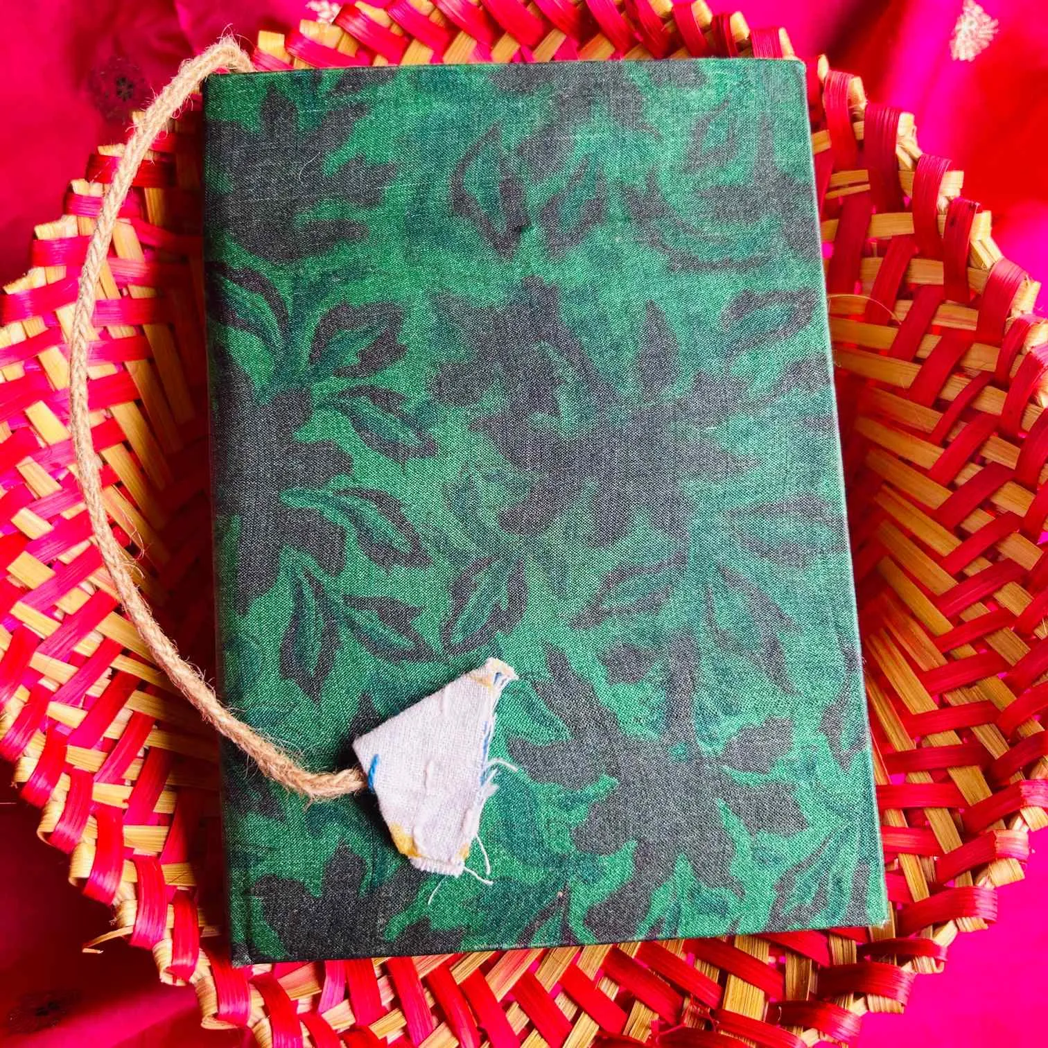Matcha Green Upcycled Handloom Fabric Journal
