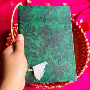 Matcha Green Upcycled Handloom Fabric Journal