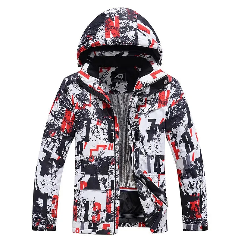 Men Classical Printed Ski Snowboard Insulated Jacket & Bib Pants