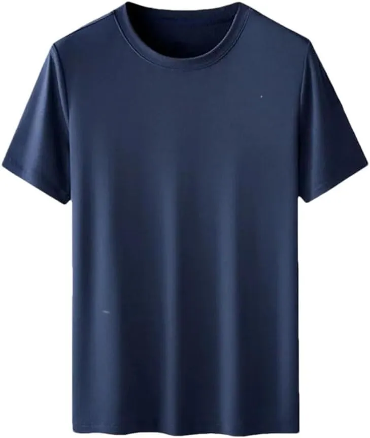 Men Short Sleeve T Shirt Lightweight Running Sport Loose Casual Solid Color Undershirt