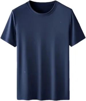 Men Short Sleeve T Shirt Lightweight Running Sport Loose Casual Solid Color Undershirt
