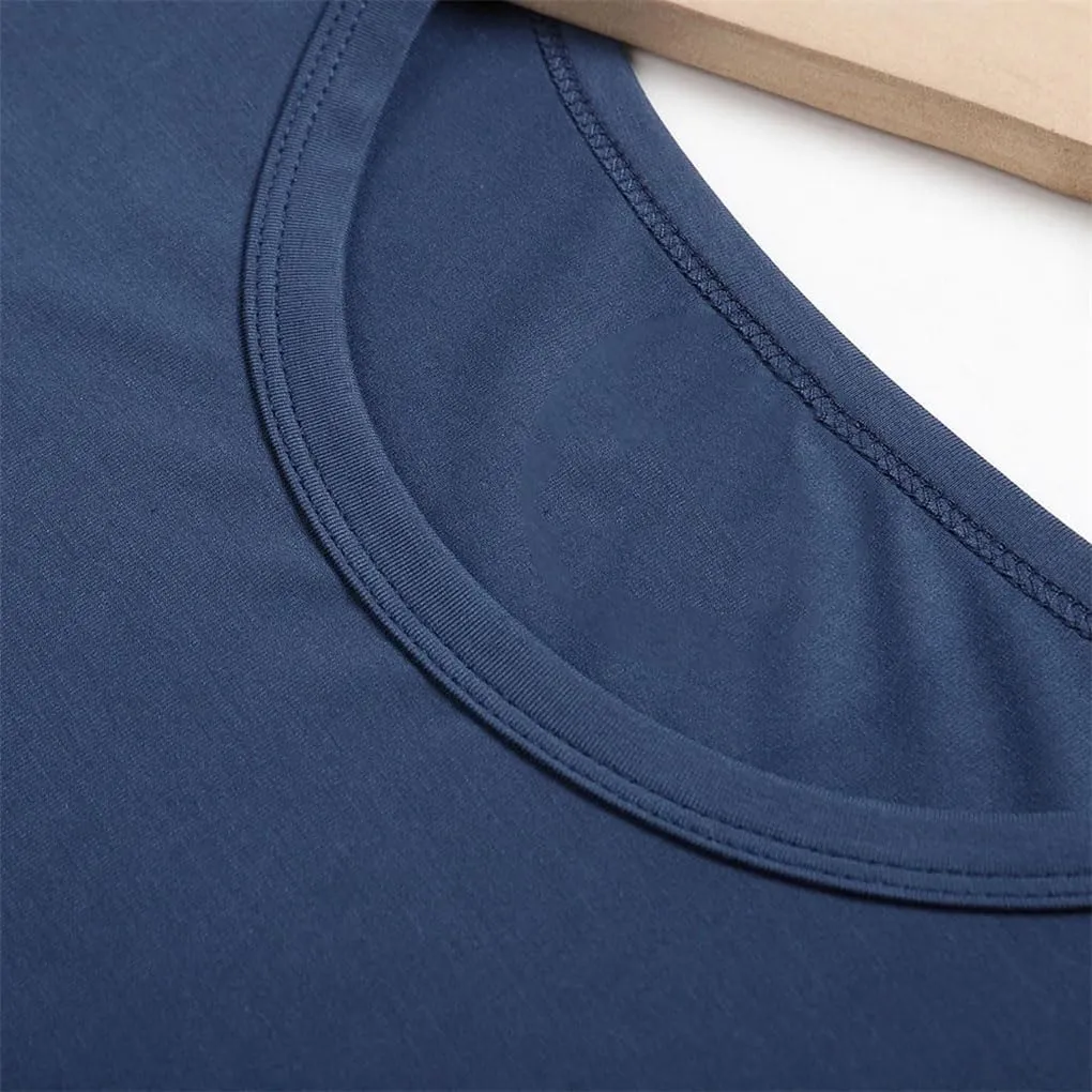 Men Short Sleeve T Shirt Lightweight Running Sport Loose Casual Solid Color Undershirt