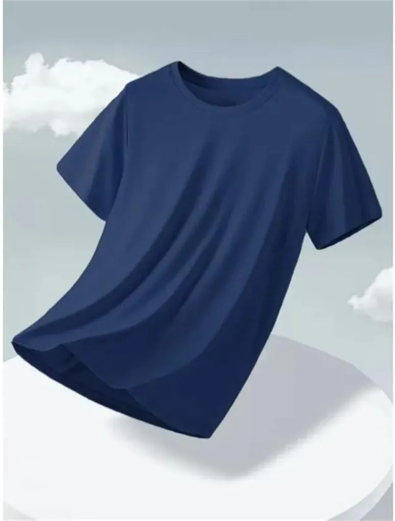 Men Short Sleeve T Shirt Lightweight Running Sport Loose Casual Solid Color Undershirt