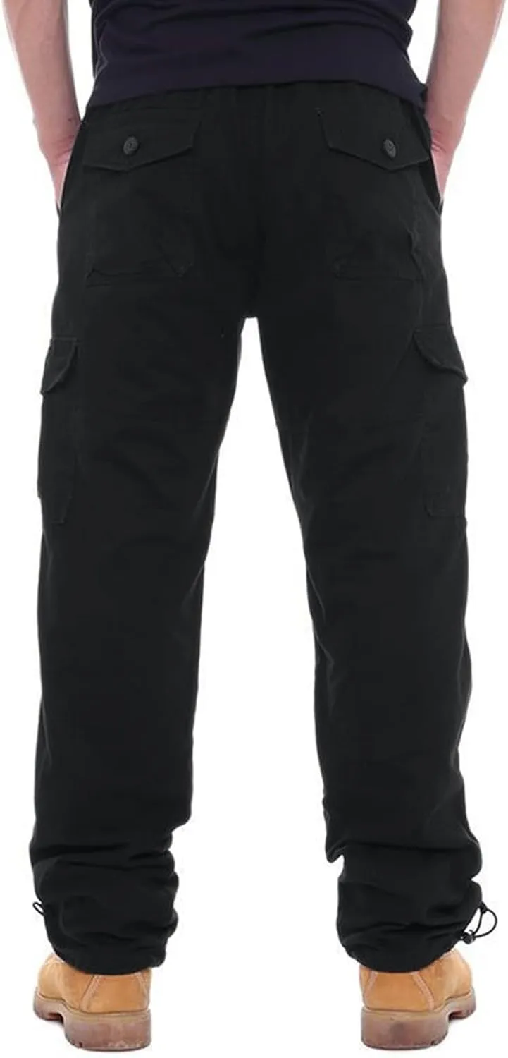 Mens Cargo Pants Baggy Stretch Big and Tall Sweatpants Pockets Loose Fit Hiking Pants Outdoor Plus Size Pants Match