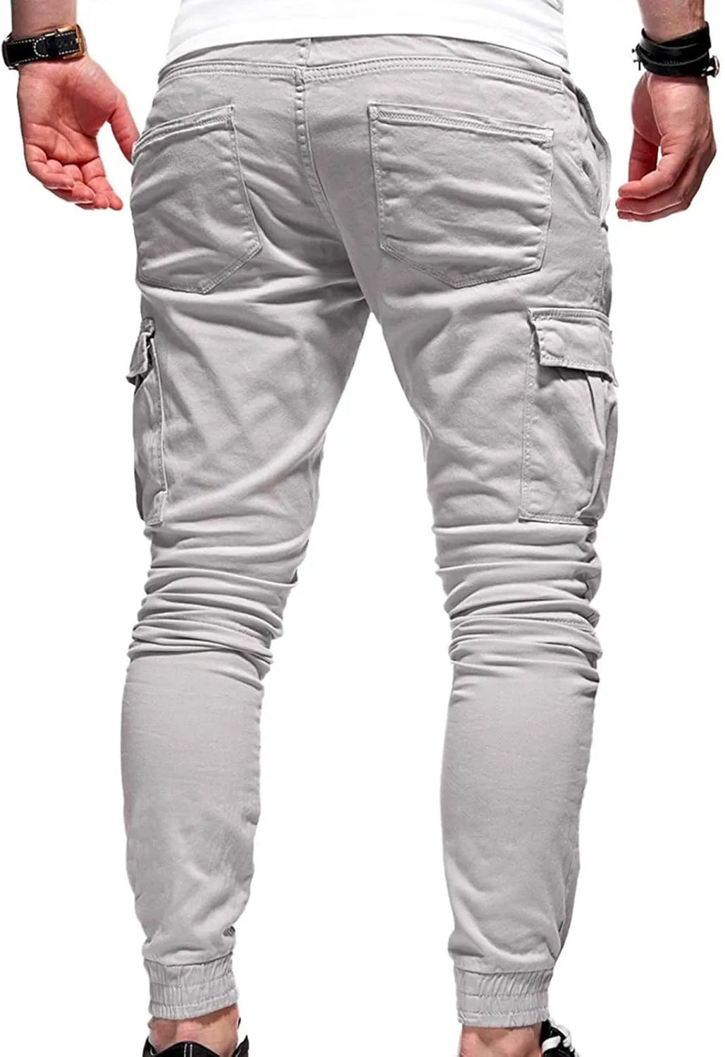 Mens Casual Joggers Pants Slim Fit Stretch Drawstring Cargo Pants Hiking Outdoor Track Jogging Sweatpants