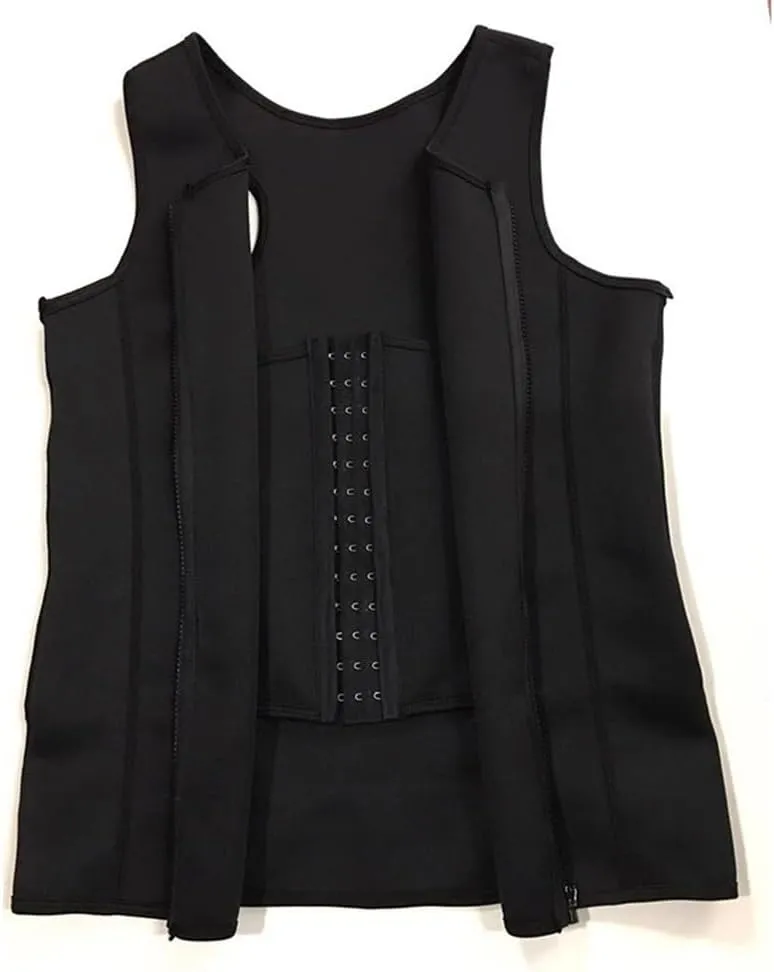 Mens Compression Shirt Belly Slimming Body Shaper Waist Trainer Vest Sleeveless Zipper Undershirt Tank Top Shapewear
