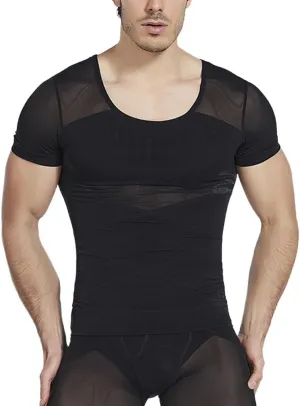 Mens Compression Shirt Tummy Control Body Shaper Vest Sleeveless Zipper Undershirt Tank Top Shapewear