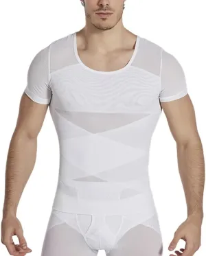 Mens Compression Shirt Tummy Control Body Shaper Vest Sleeveless Zipper Undershirt Tank Top Shapewear