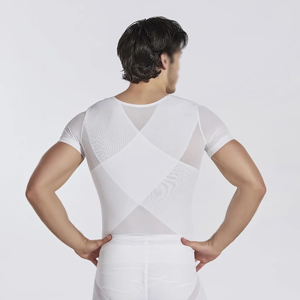 Mens Compression Shirt Tummy Control Body Shaper Vest Sleeveless Zipper Undershirt Tank Top Shapewear