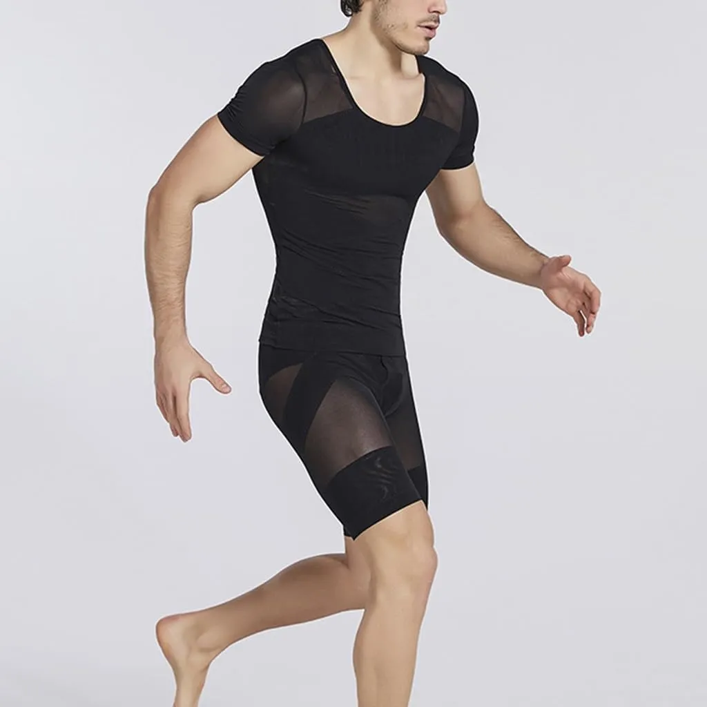 Mens Compression Shirt Tummy Control Body Shaper Vest Sleeveless Zipper Undershirt Tank Top Shapewear