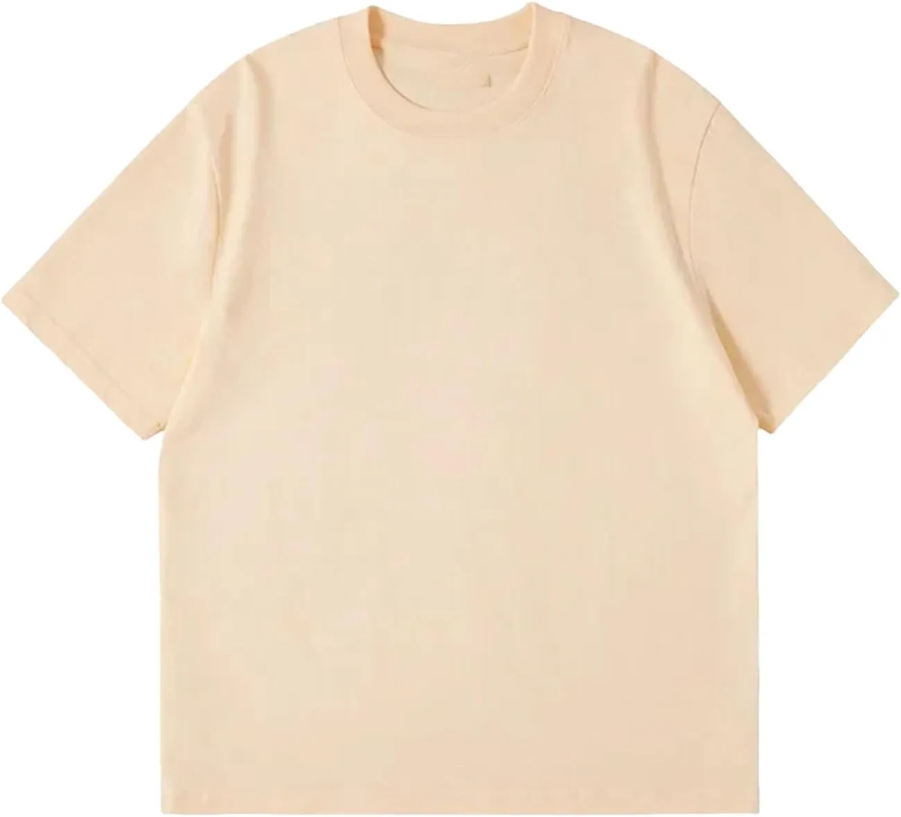 Men's Cotton Shirts Oversized Unisex Short Sleeves Casual Loose Drop Shoulder Short-Sleeve T-Shirt Undershirt