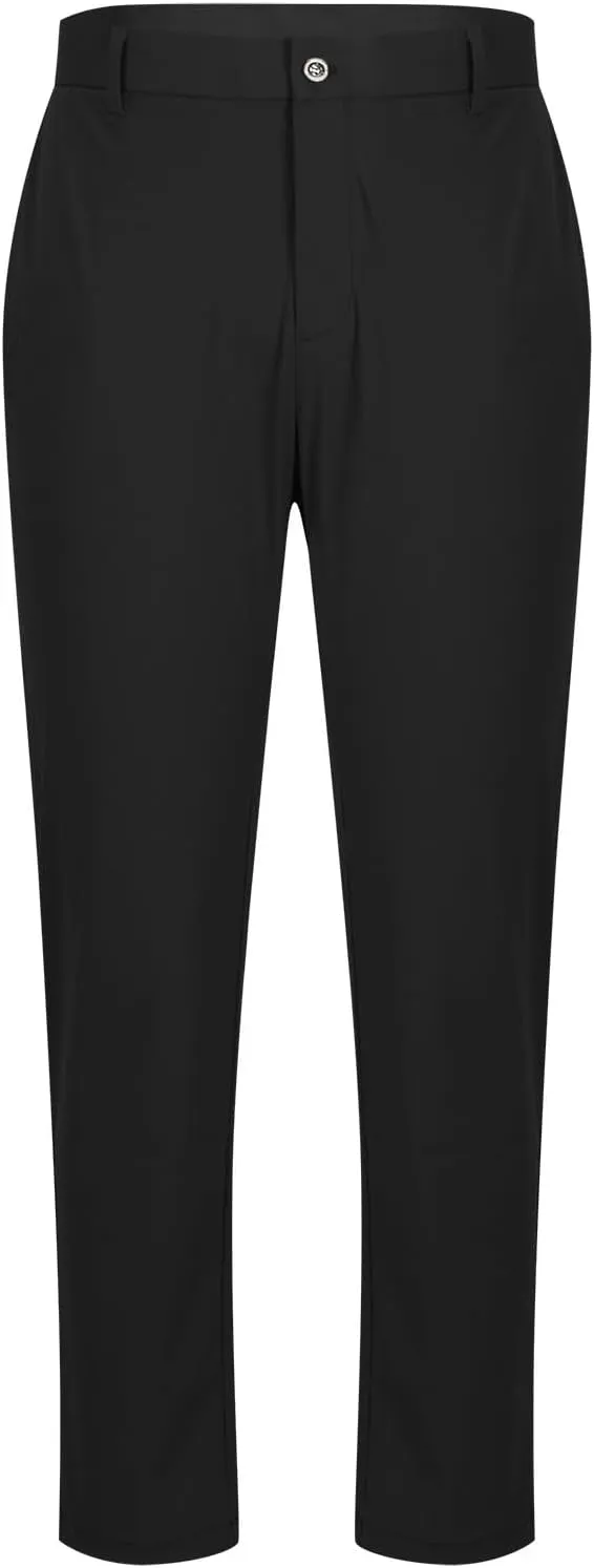 Men's Golf Joggers Pants with Zipper Pockets Stretch Slim Fit Tapered Dress Work Business Casual Sweatpants for Men