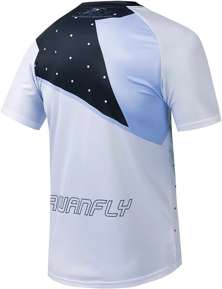 Men's Mountain Bike Jersey Short Sleeve Tops Downhill Cycling Shirts Moisture-Wicking and Quick Dry