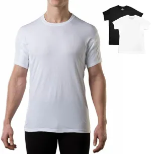 Men's Sweatproof Undershirt | Cotton Crew Neck | Original Fit | with Sweat Pads | White and Black Bundle | XX-Large