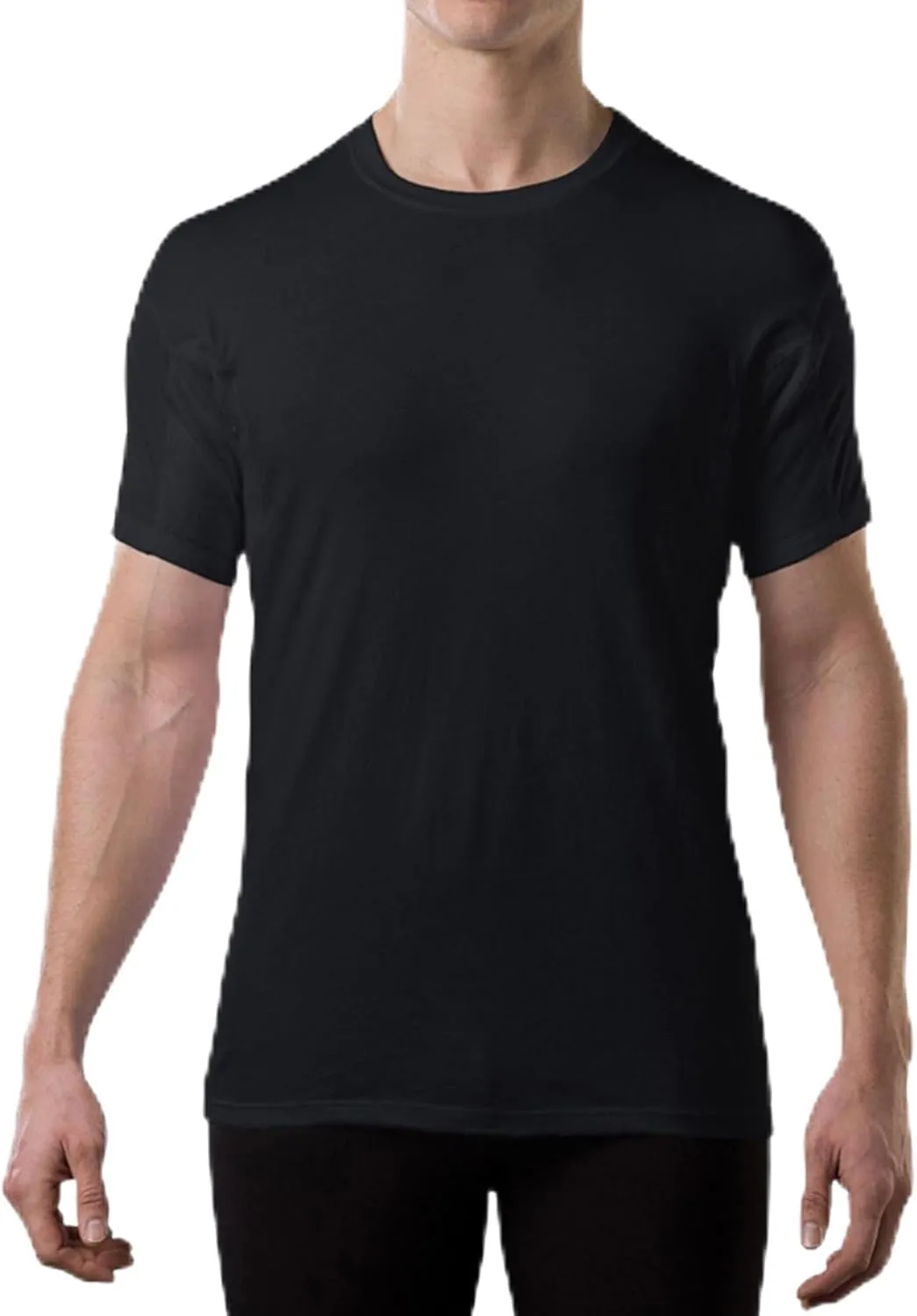 Men's Sweatproof Undershirt | Cotton Crew Neck | Original Fit | with Sweat Pads | White, Black, Gray | Bundle | Medium