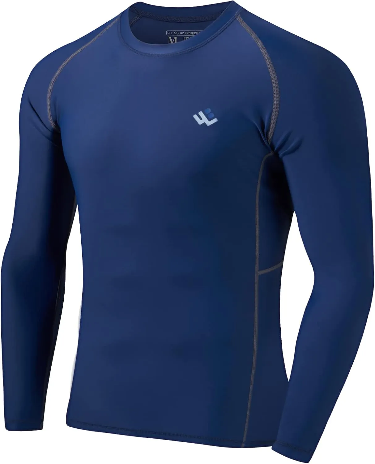 Mens UPF 50  Compression Rash Guard Long Sleeve UV Sun Protection Surf Skin Shirt Quick Dry Performance Fit
