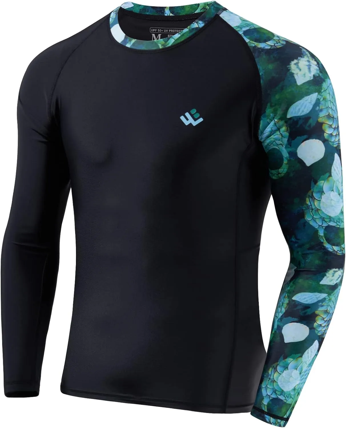 Mens UPF 50  Compression Rash Guard Long Sleeve UV Sun Protection Surf Skin Shirt Quick Dry Performance Fit