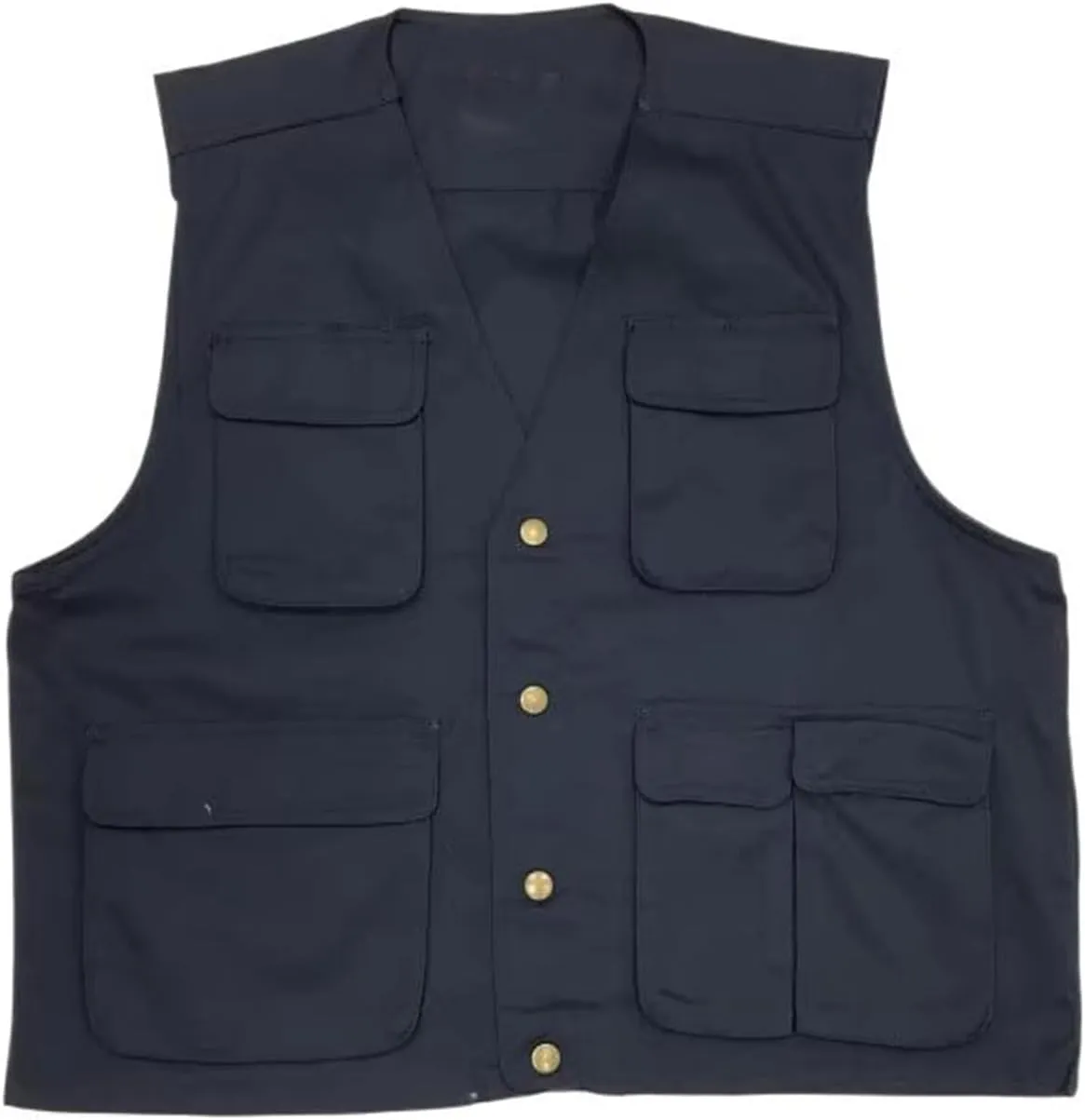 Men's Vest Male's Cotton Workwear Multi-Pocket Loose Fit Undershirt Waistcoat