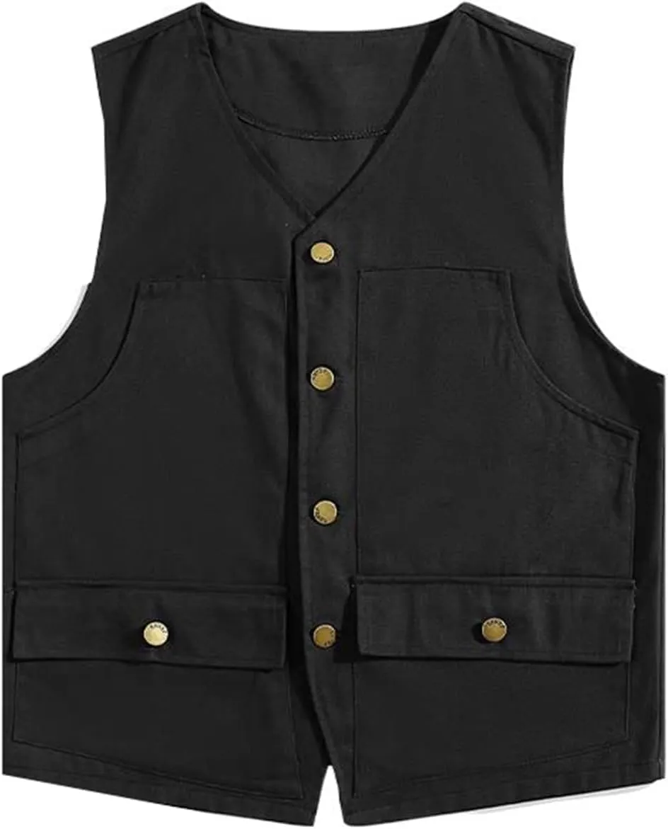 Men's Vest Male's Cotton Workwear Sleeveless Hong Kong Style Casual Undershirt Waistcoat