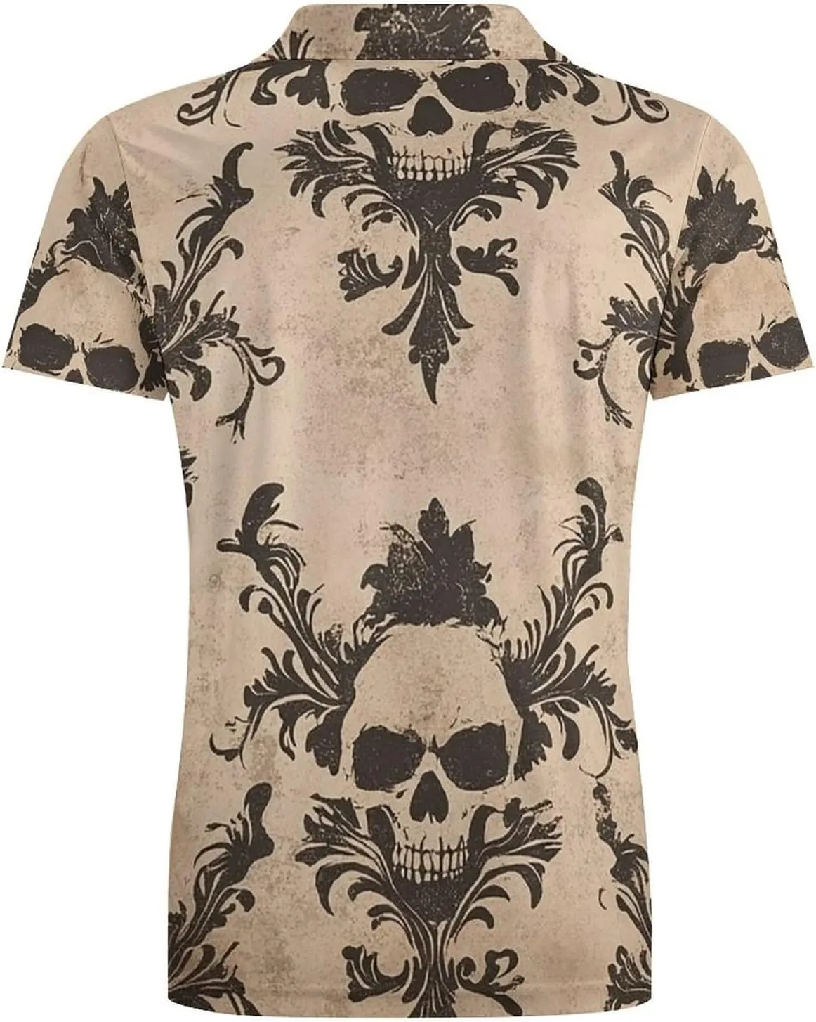 Men's Vintage Style Gothic with Skulls Polo Shirts Short Sleeve Cool Golf Shirt Quick-Dry Activewear Polos