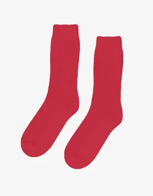 Merino Wool Blend Sock - Scarlet Red