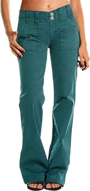 Mid Rise Jeans for Women Wid Leg Straight Leg Flare Pants Trendy