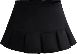 Mini Skirts for Women - High Waisted Pleated Denim with Shorts Set, Sexy Y2K Slit Design, Plus, Slutty Outfit