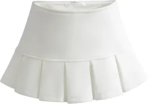 Mini Skirts for Women - High Waisted Pleated Denim with Shorts Set, Sexy Y2K Slit Design, Plus, Slutty Outfit
