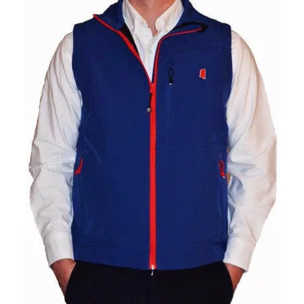Mississippi Oxford Soft Shell Vest Navy with Red Trim