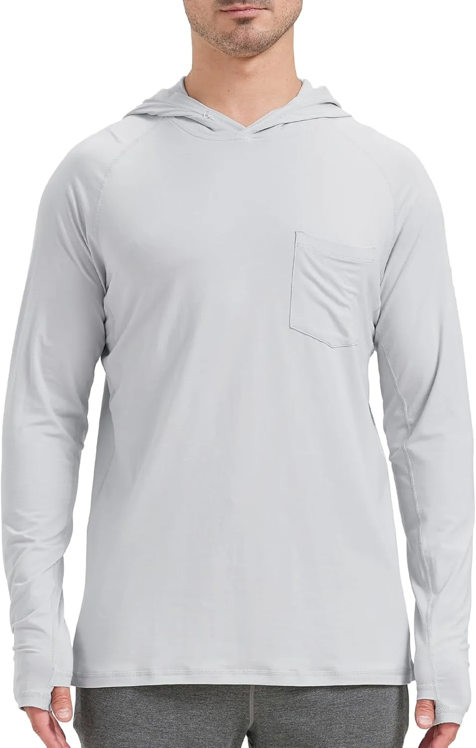 netdraw Men's Bamboo Viscose Performance Hoodie with Pocket UPF 50  Long Sleeve Lightweight Hiking Athletic Sun Shirt